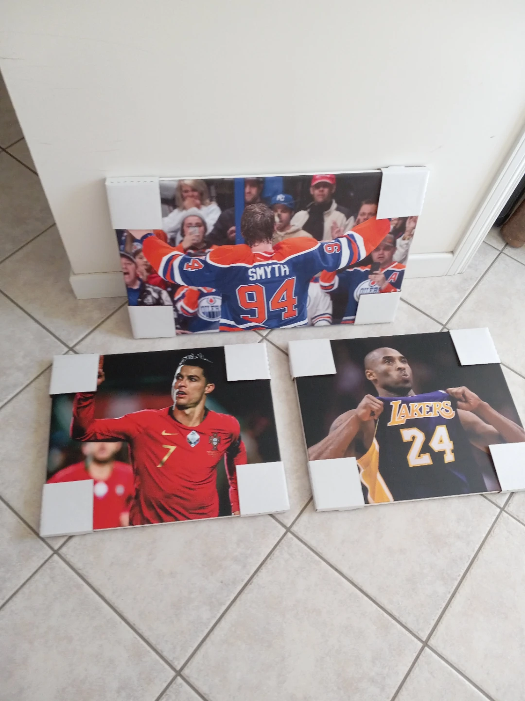 Set of 3 Sports Athlete Canvas Wall Art