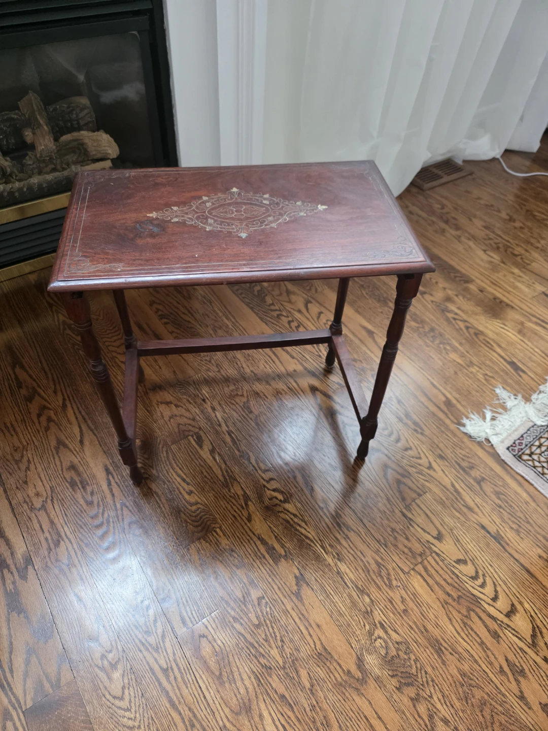 Vintage Dark Wood Side Table - photo 3