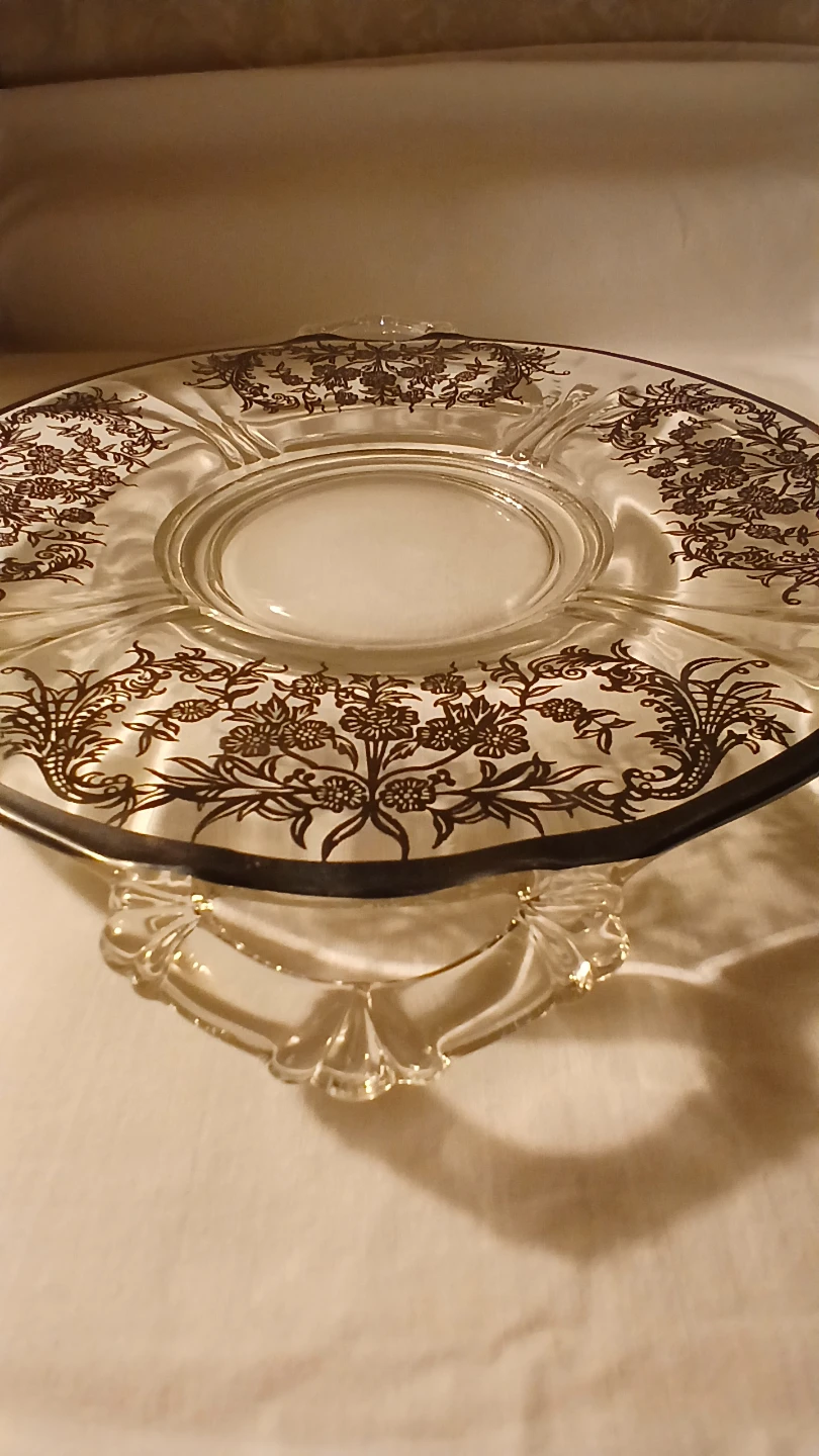 Vintage glass etched dish for $10.00 - photo 2