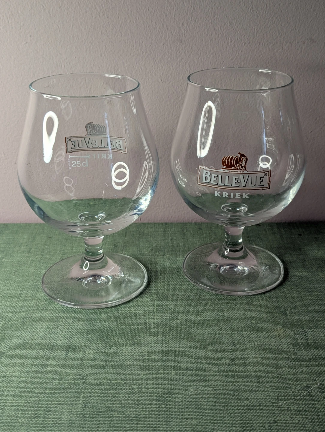 2 Belle-Vue Kriek Beer Glasses - photo 3