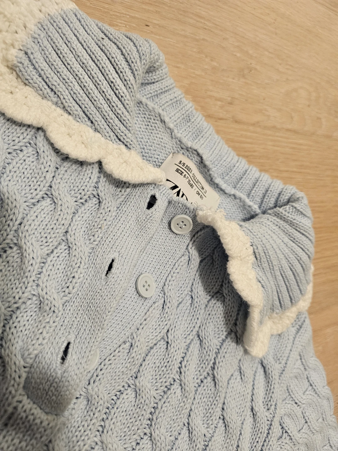 🏈 Zara Girls Cable Knit Polo Shirt - photo 2