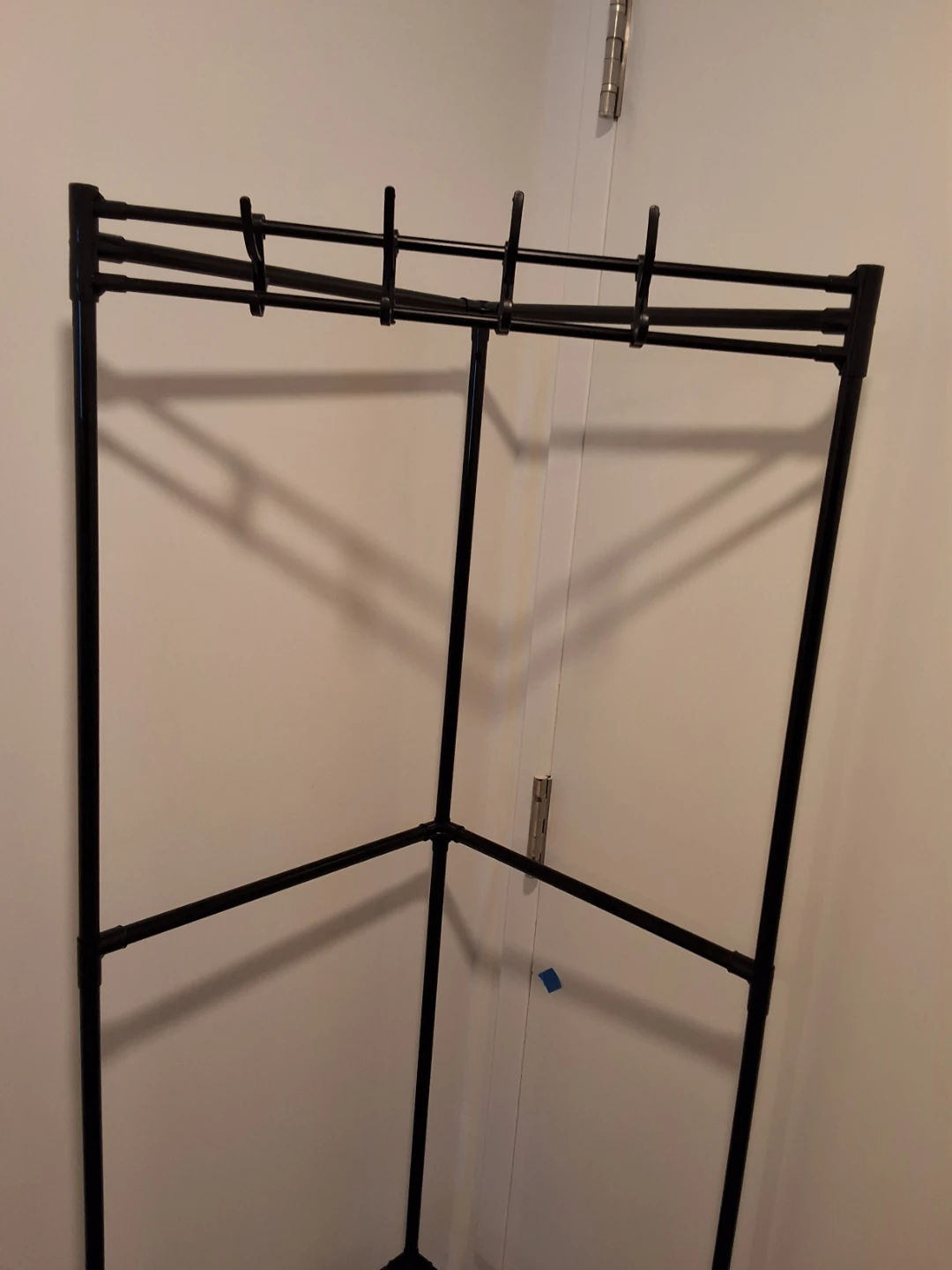 Black Corner Coat Rack and Storage Shelf - photo 2