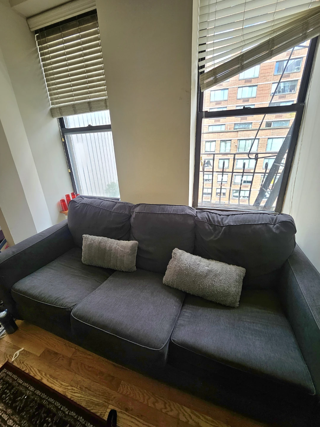 Dark Gray Three-Seater Sofa Bed - photo 2