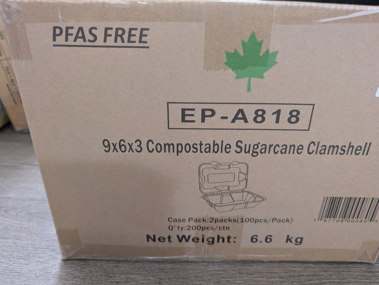 200 Compostable Sugarcane Clamshell Containers - photo 4