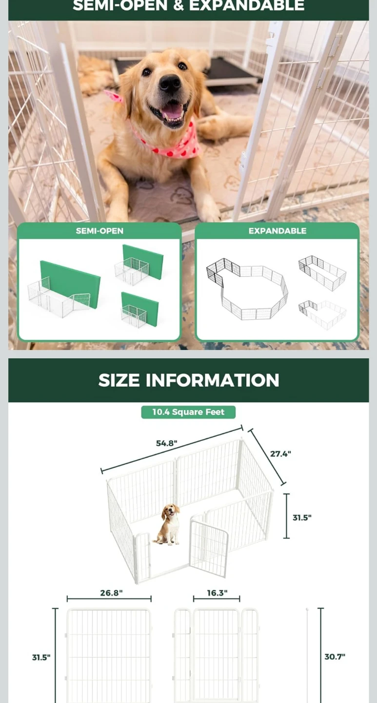 New, FXW 32" Dog Playpen with 6 Panels - photo 5