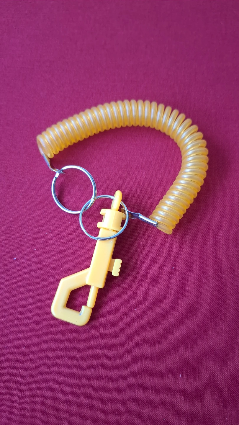 Yellow Coiled Wrist Strap with Clip