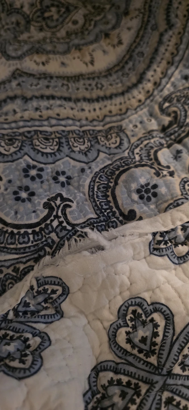 Tahari Blue and White cotton Paisley coverlet - photo 5