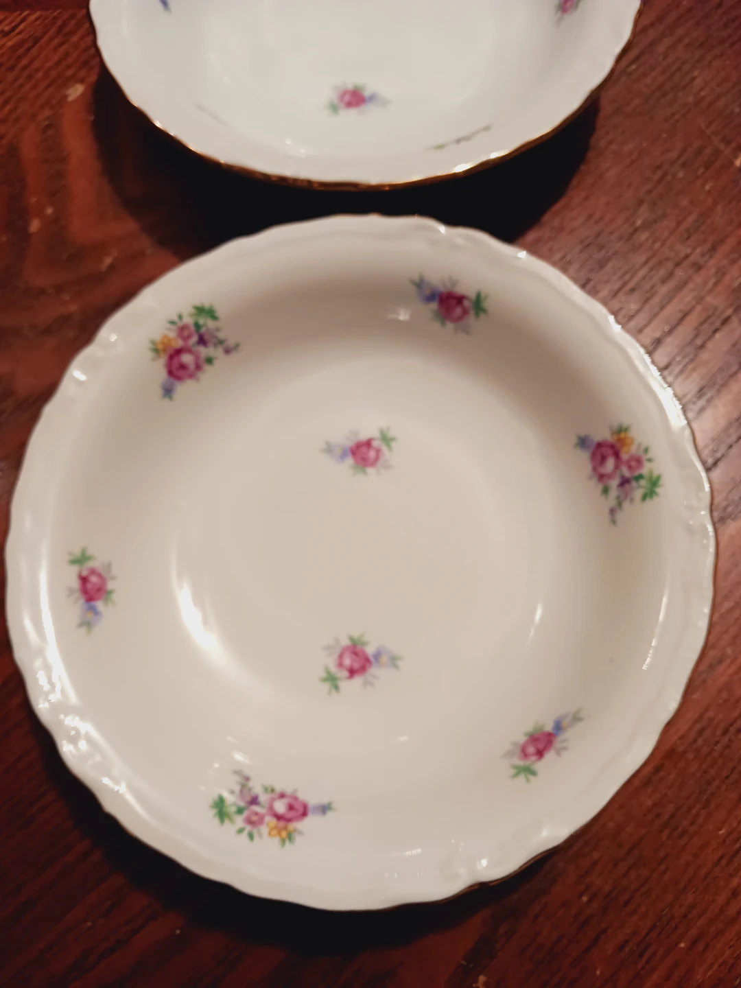 Set of 2 × Tusport Checkoslovakian Porcelain Monticello Bowls - photo 3