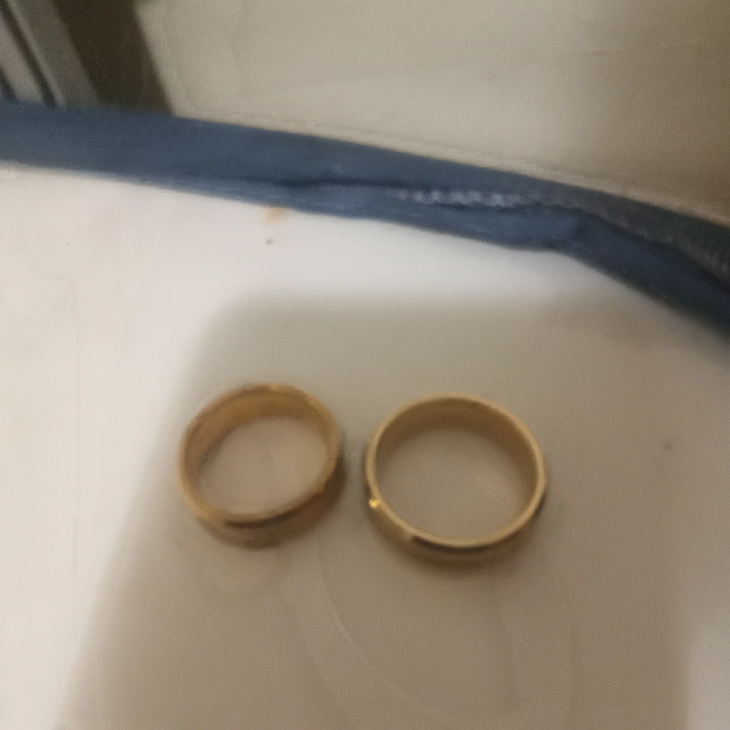 Two Gold-Tone Metal Rings