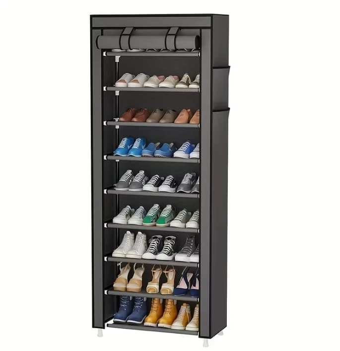 10-Tier Shoe Rack Organizer with Cover