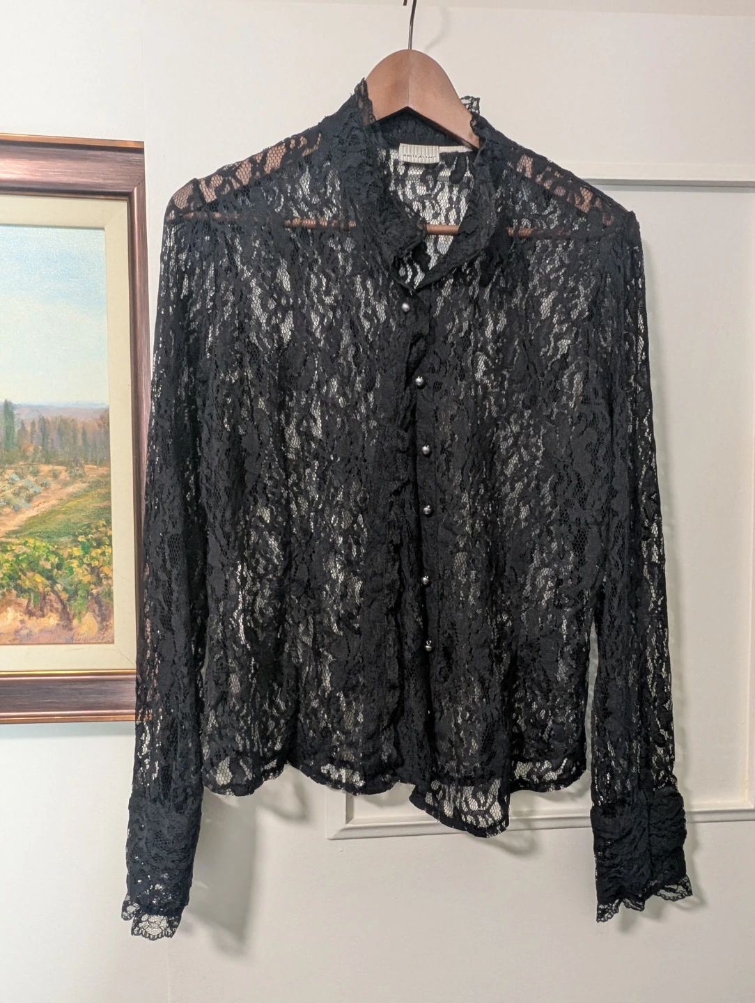 White Stag Black Lace Blouse -m
