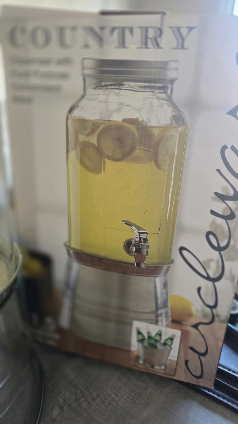 Country Style Glass Beverage Dispenser