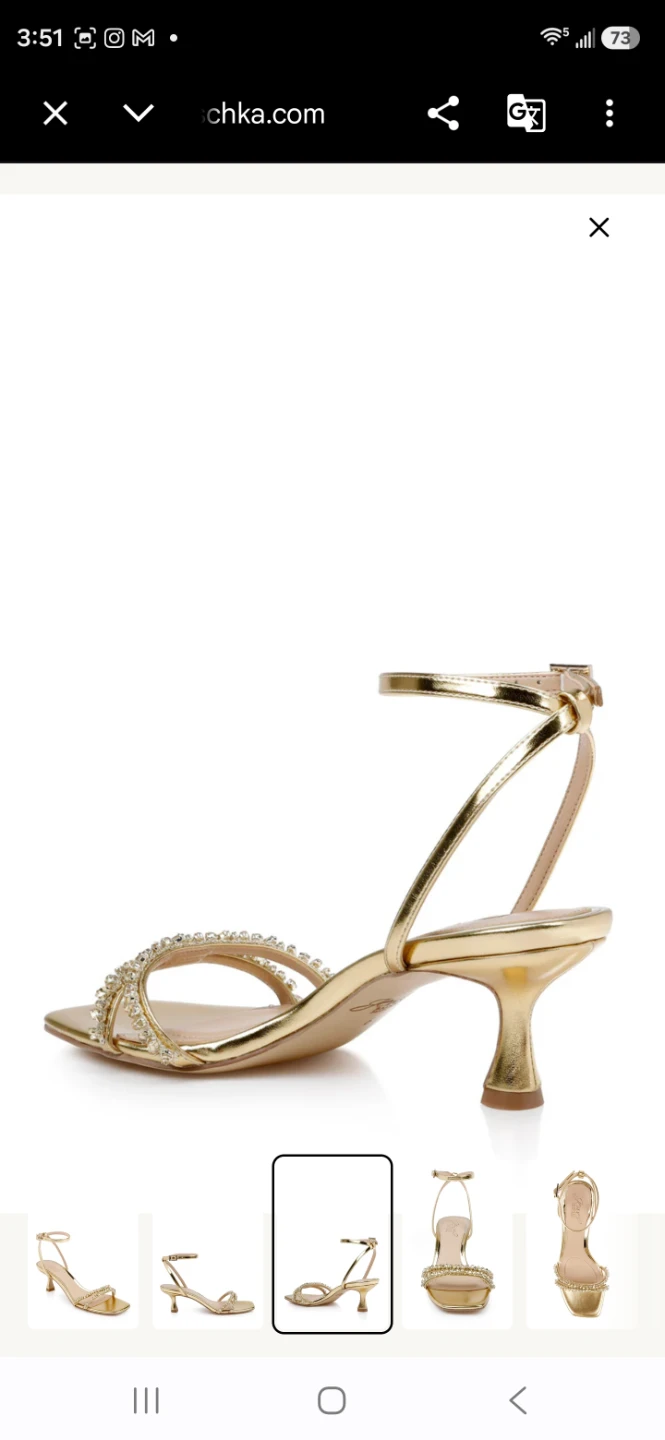Jewel Badgley Mischka Nayla Kitten Heel Sandals Gold 🏈 - photo 3