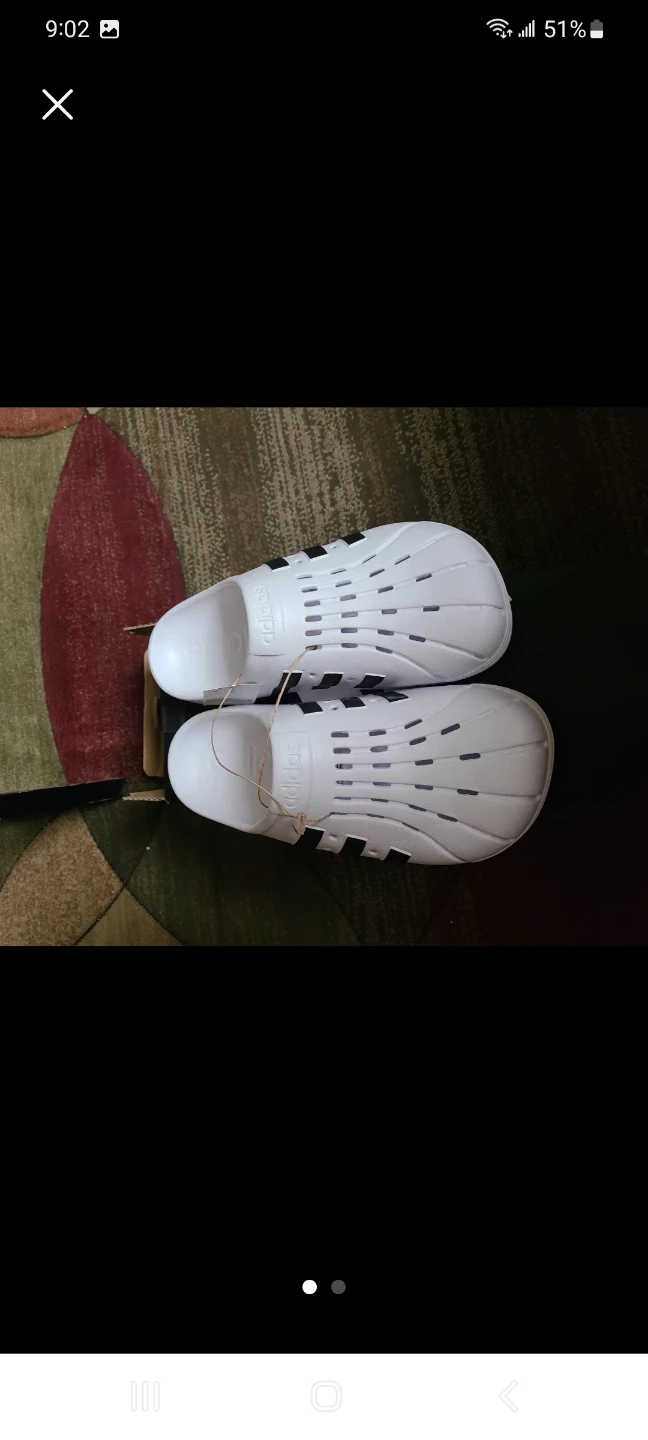 Adidas Slides Sandals White women size 9