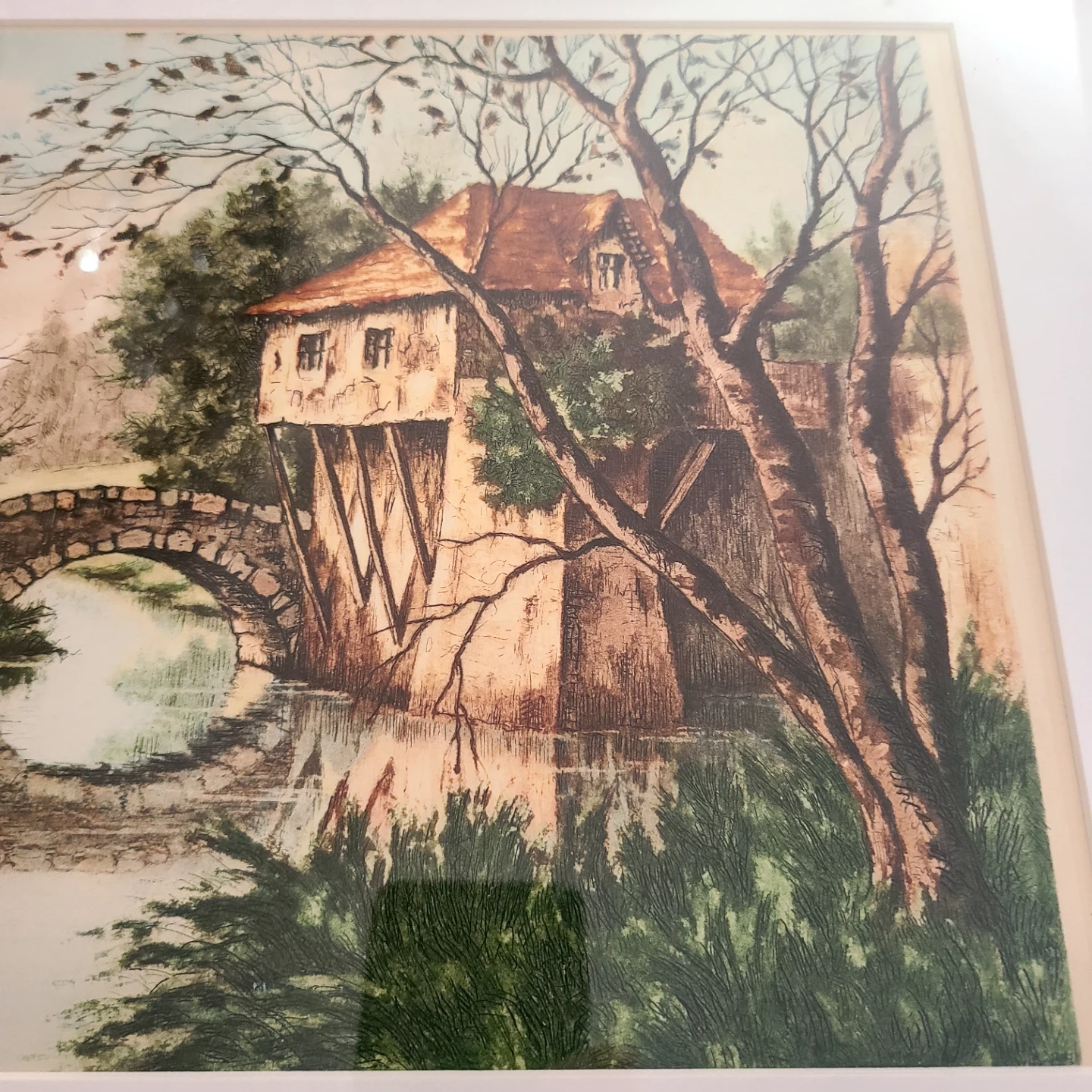 Framed Riverside Landscape Print - photo 3