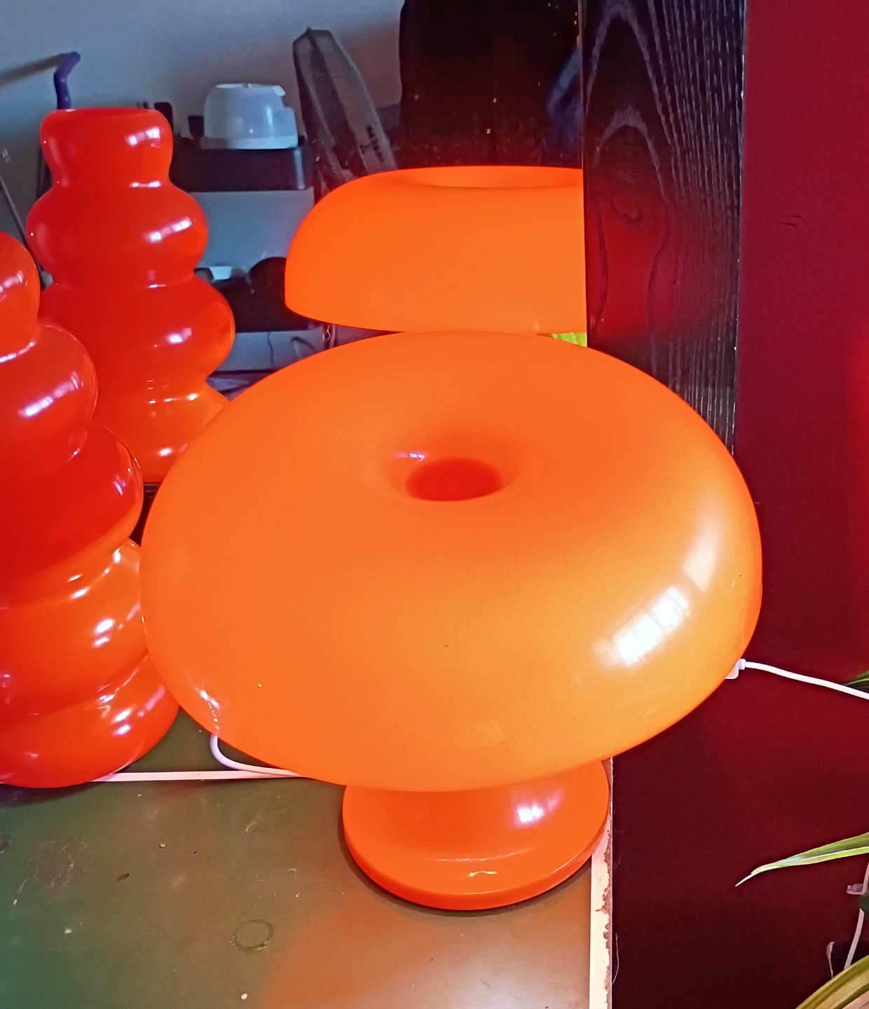 Vintage Orange Mushroom Lamp led light - photo 2