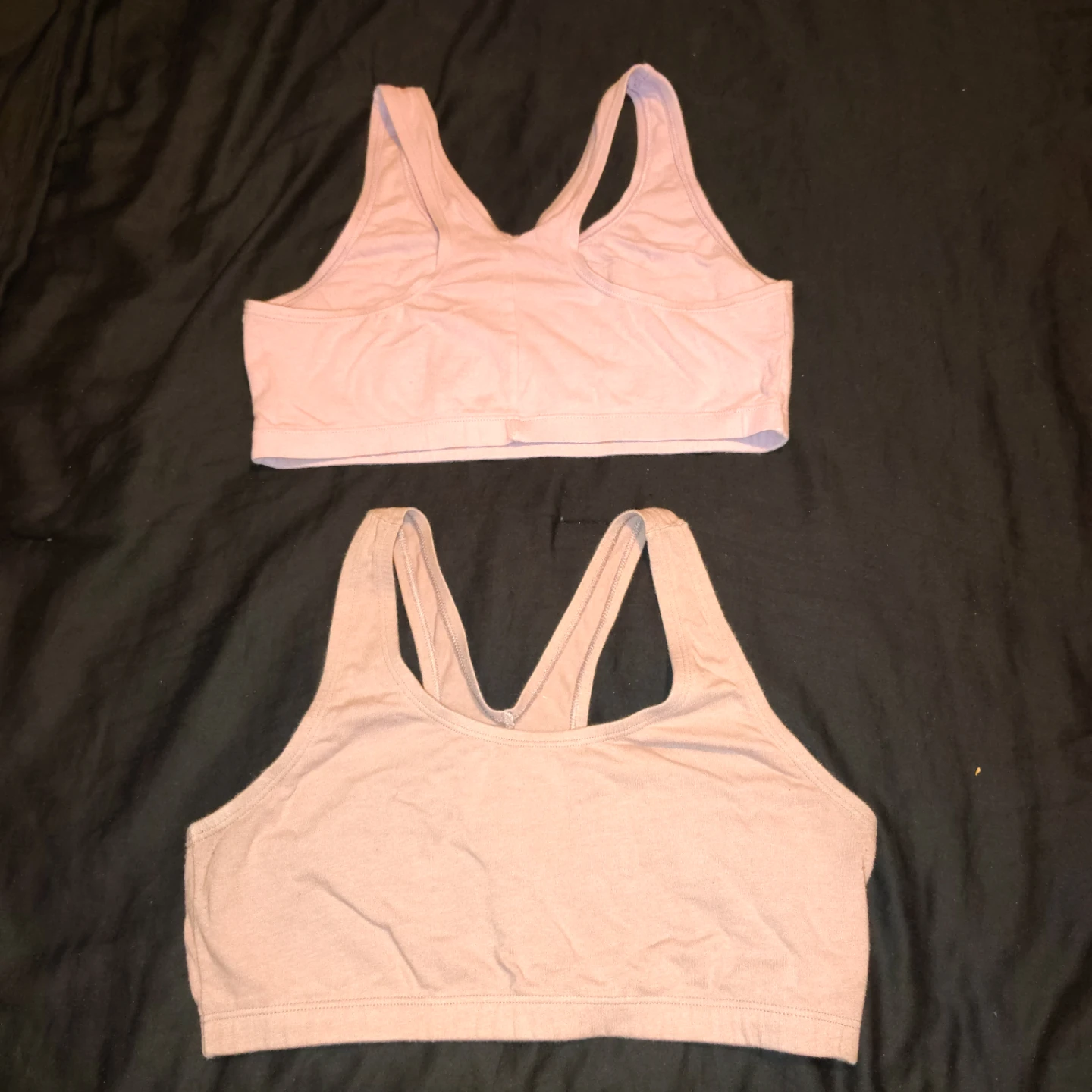 Set of two light pink racerback sports bras