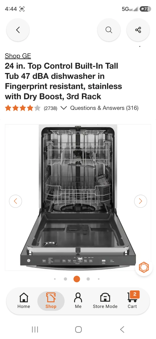 New GE 24 in. Top Control Built-In Tall Tub Dishwasher