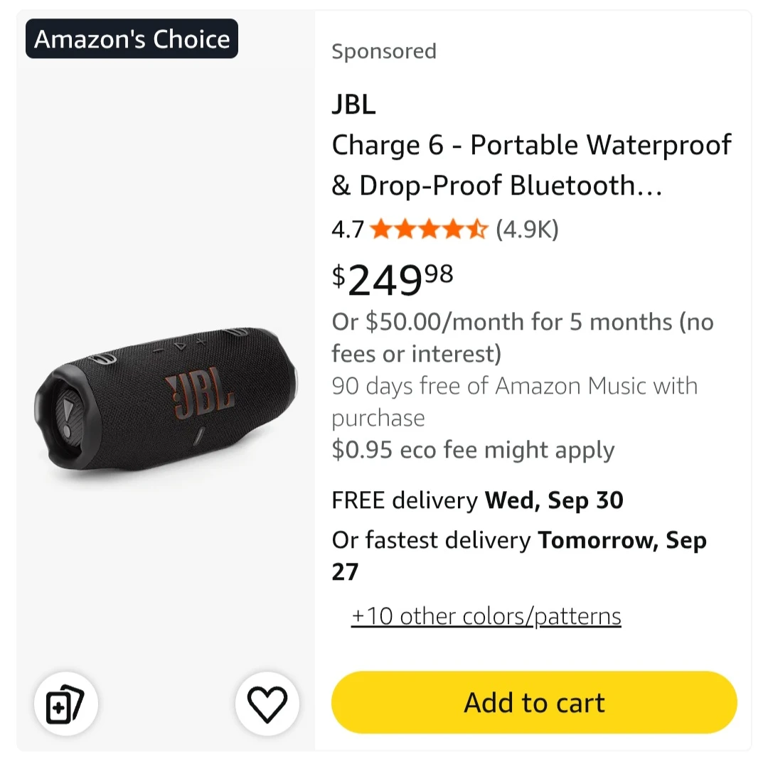 JBL Charge 6 Portable Bluetooth Speaker - photo 2