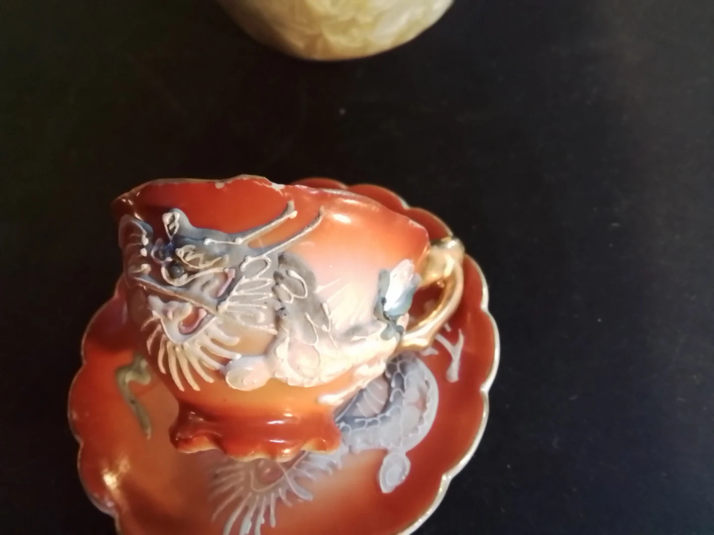 Vintage Japanese Moriage Dragonware Teacup & Saucer Set - photo 4