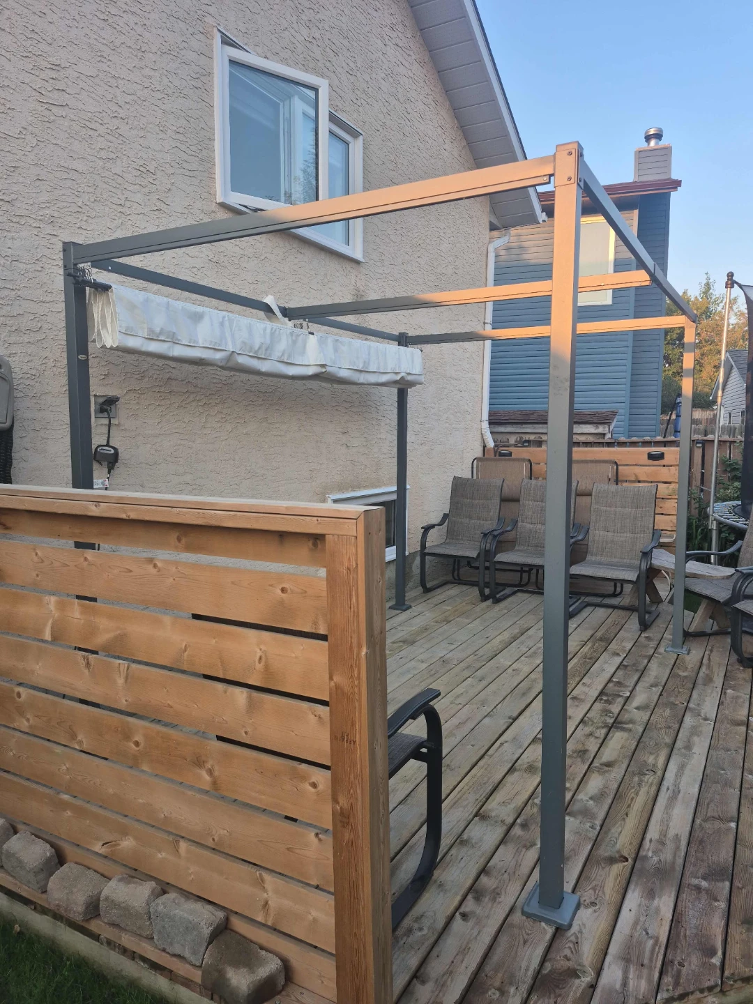 Outdoor Patio Pergola with Retractable Canopy - photo 2