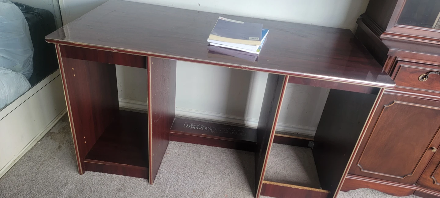 Dark Brown Writing Desk with Shelves