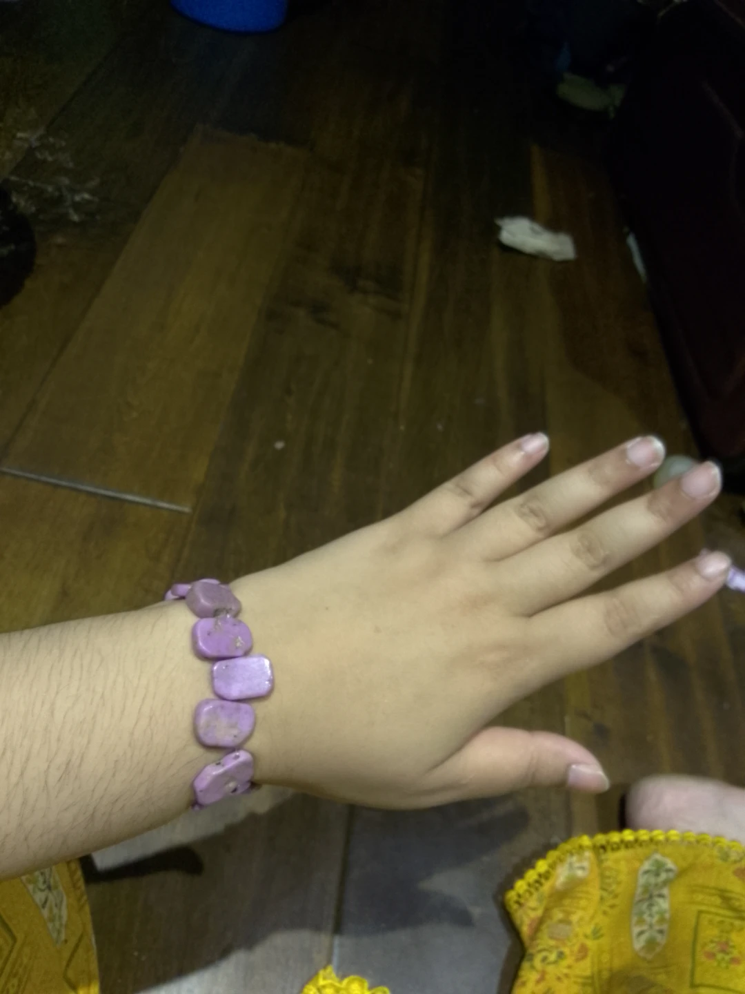 Purple Stone Bead Bracelet 🏈