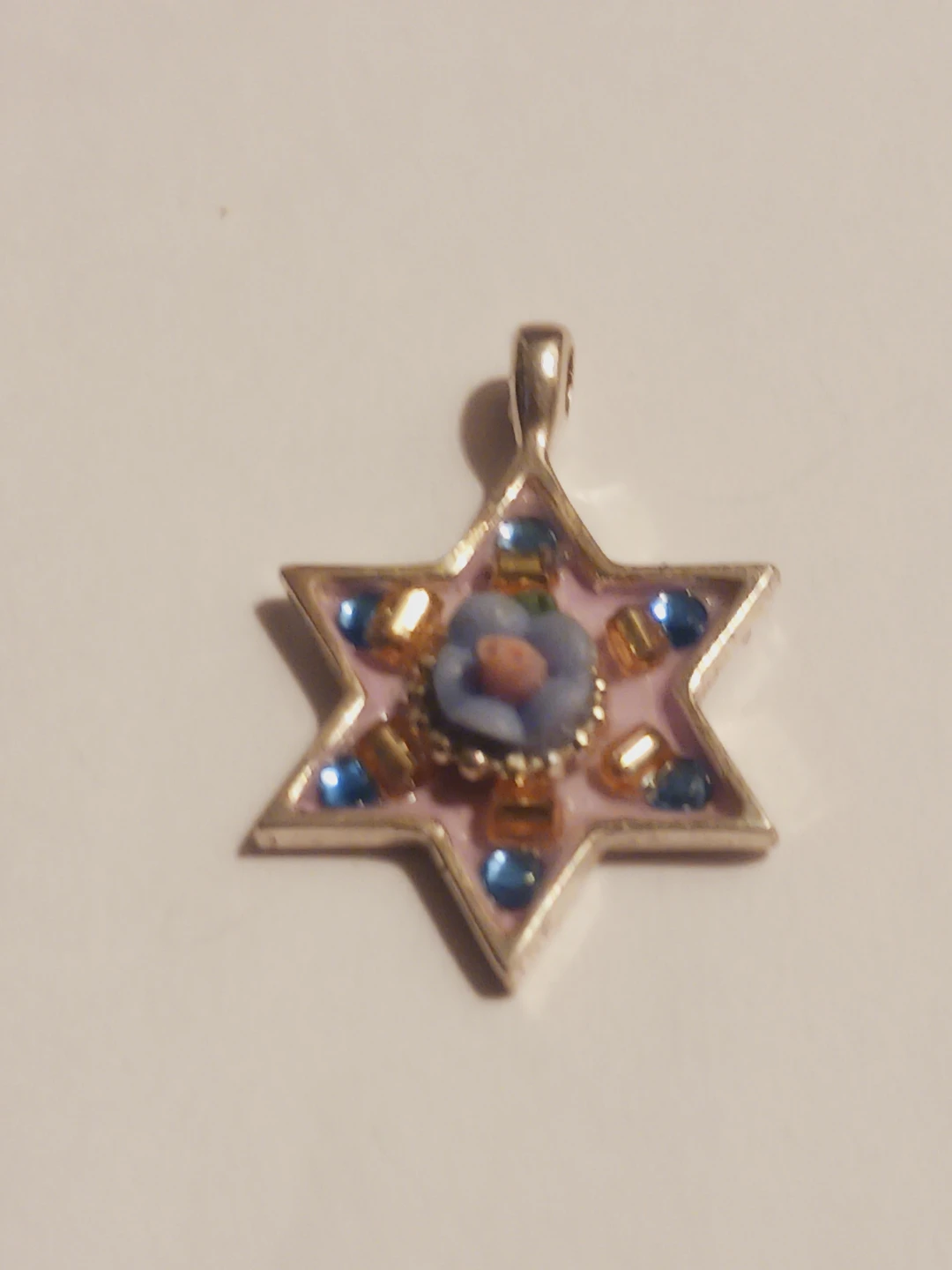 Sterling Silver Star of David Pendant with Floral Detail