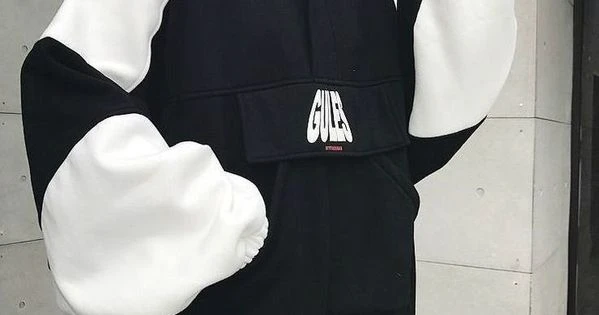 Black and white oversized colour block hoodie/sweater - photo 2