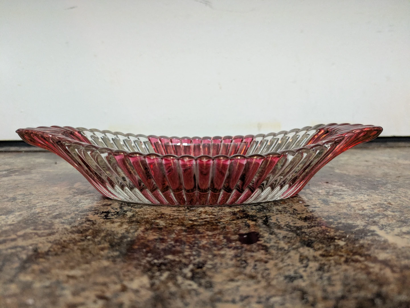 Vintage Anchor Hocking Pink and Clear Glass Dish - photo 3