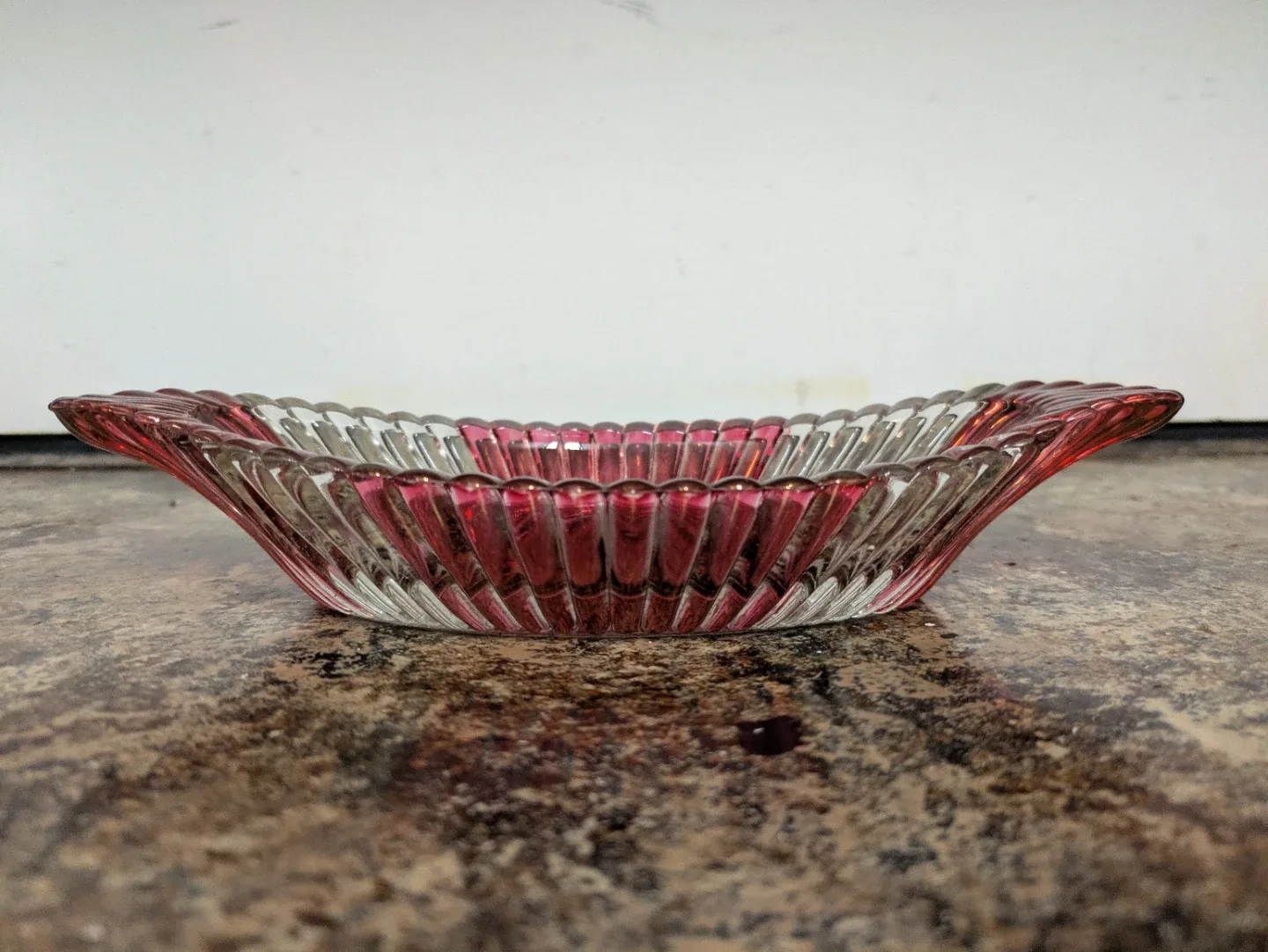Vintage Anchor Hocking Pink and Clear Glass Dish - photo 3