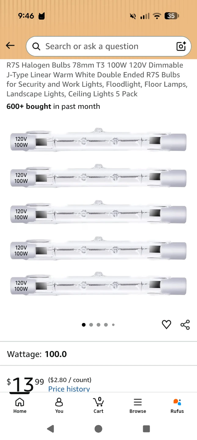 GMY Linear J78 Halogen Light Bulbs 5-Pack - photo 4