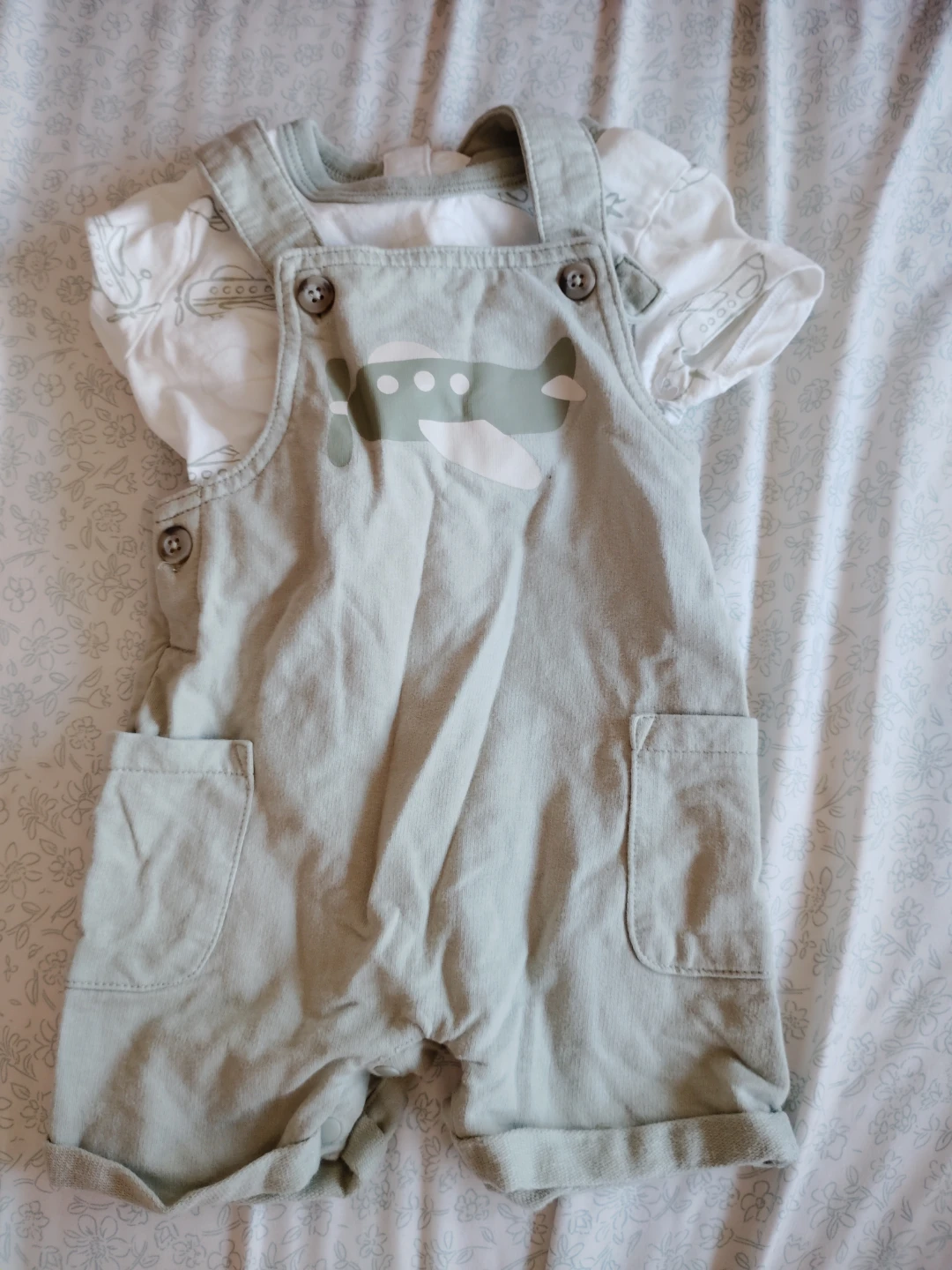 Baby Boys Airplane Overalls Set