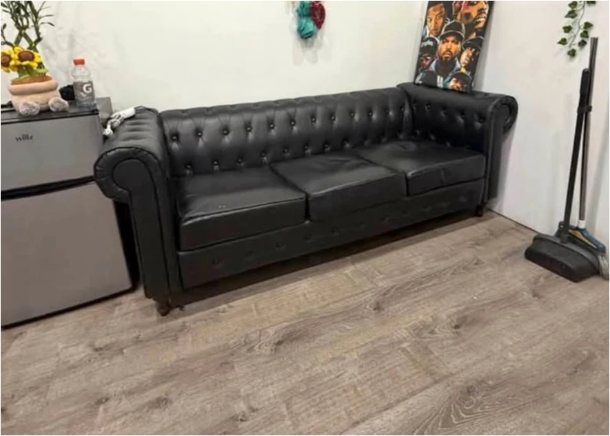Black Tufted Chesterfield Sofa