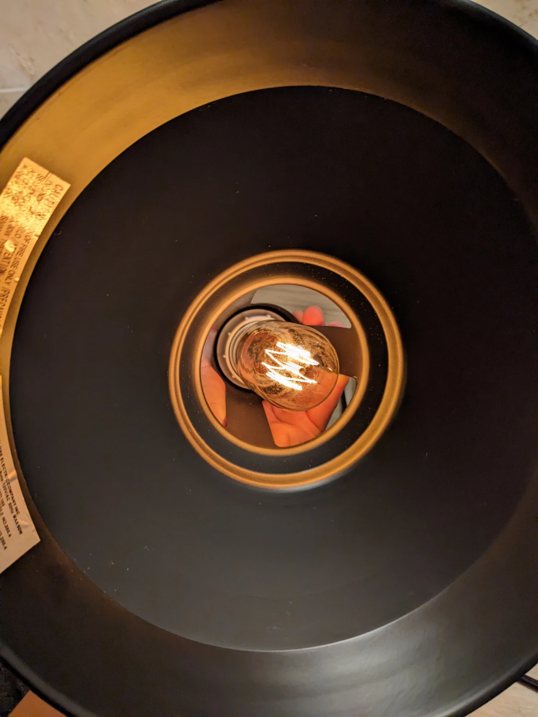 Black pendant light (plug-in) perfect condition - photo 2