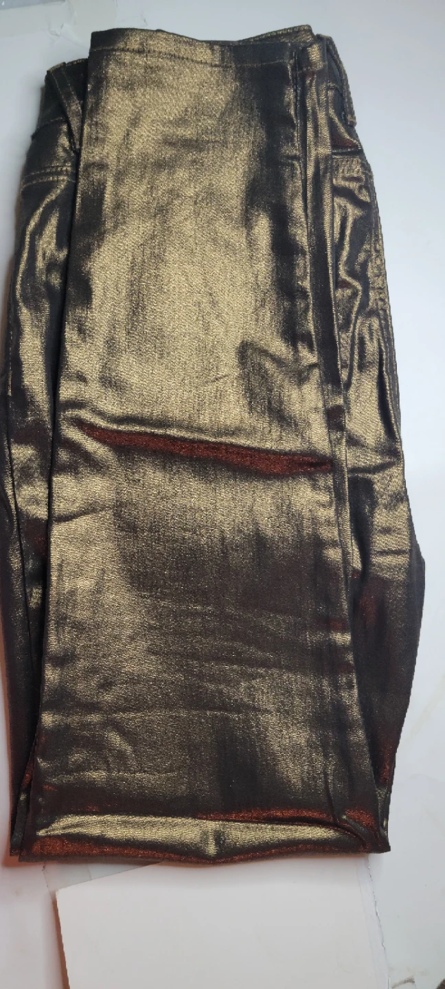 Fashion Nova Metallic Gold Jeans XL - photo 3