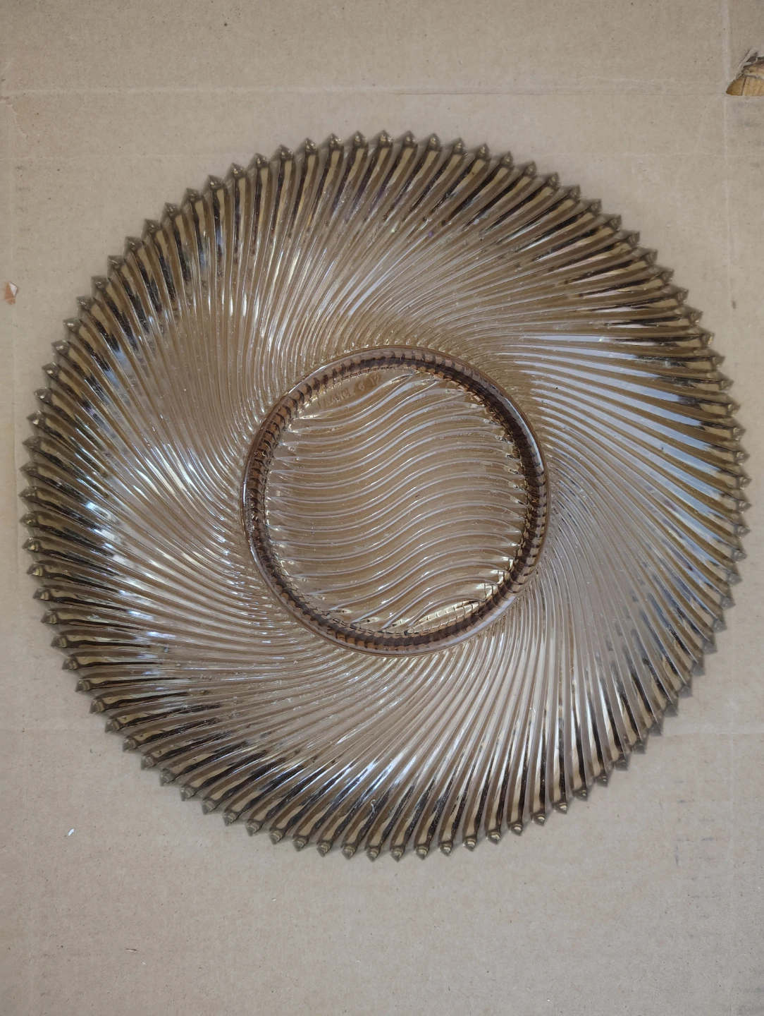 Vintage French Smoked Glass Serving Plate - photo 2