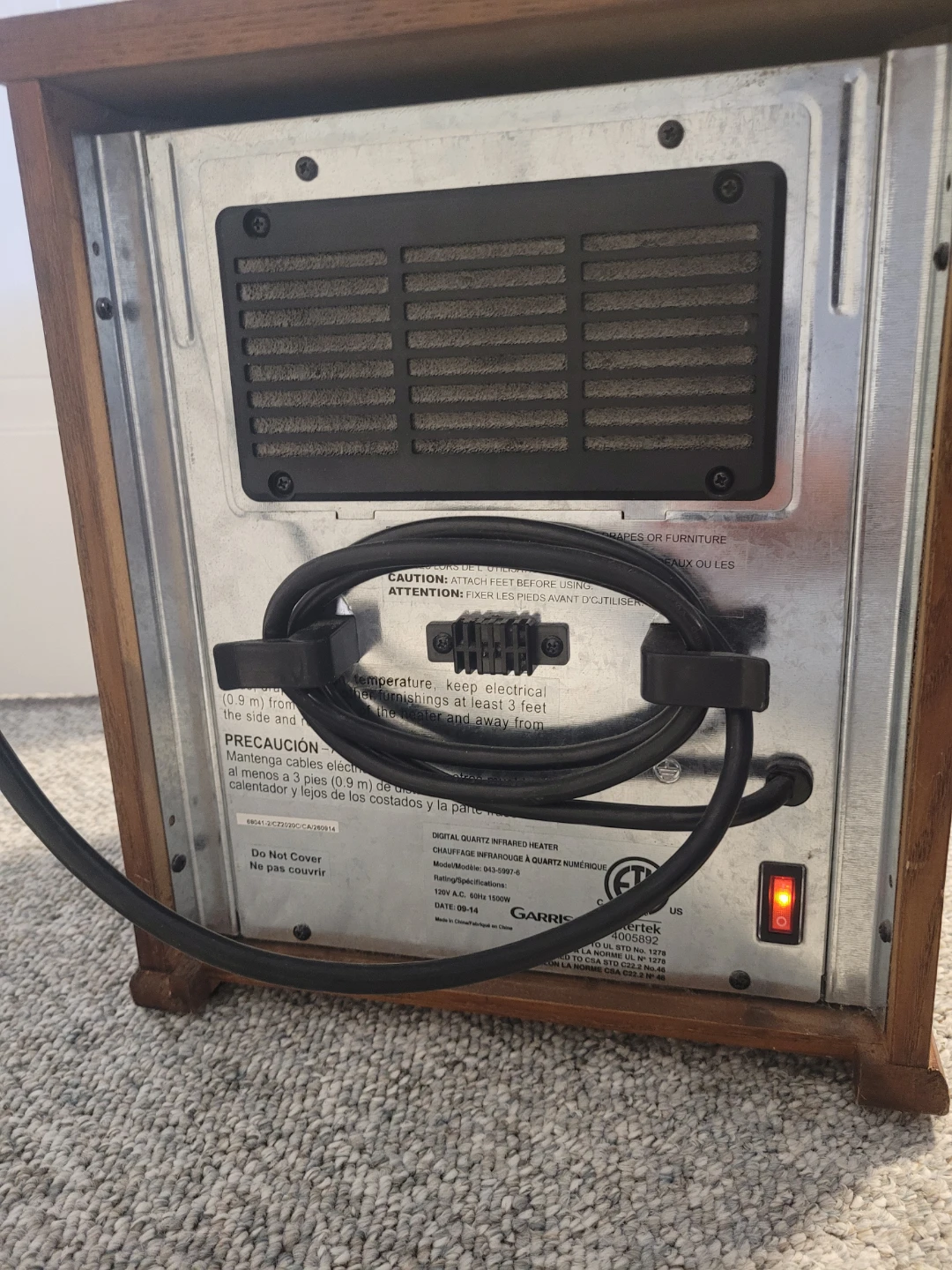 Electric Heater w/ Wood Top - photo 3
