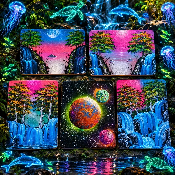 Handcrafted Waterfall Wood Art -One-of-a-Kind Glow Masterpiece ✨ - photo 2