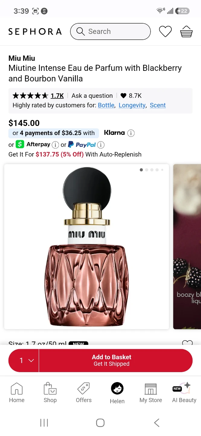 Miu Miu Miutine Intense Eau de Parfum 50ml 🏈 - photo 2