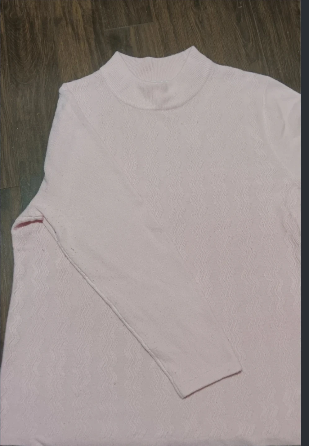 Pink mock neck knit sweater