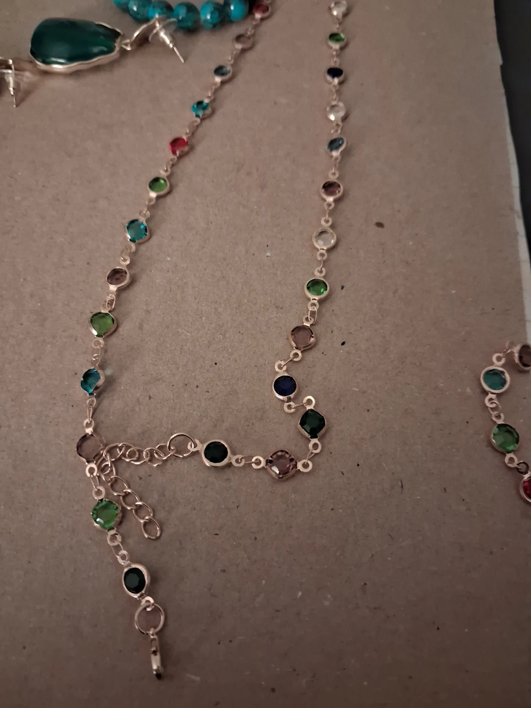 Turquoise Bead Bracelet and Multi-Colour Stone Necklace - photo 2