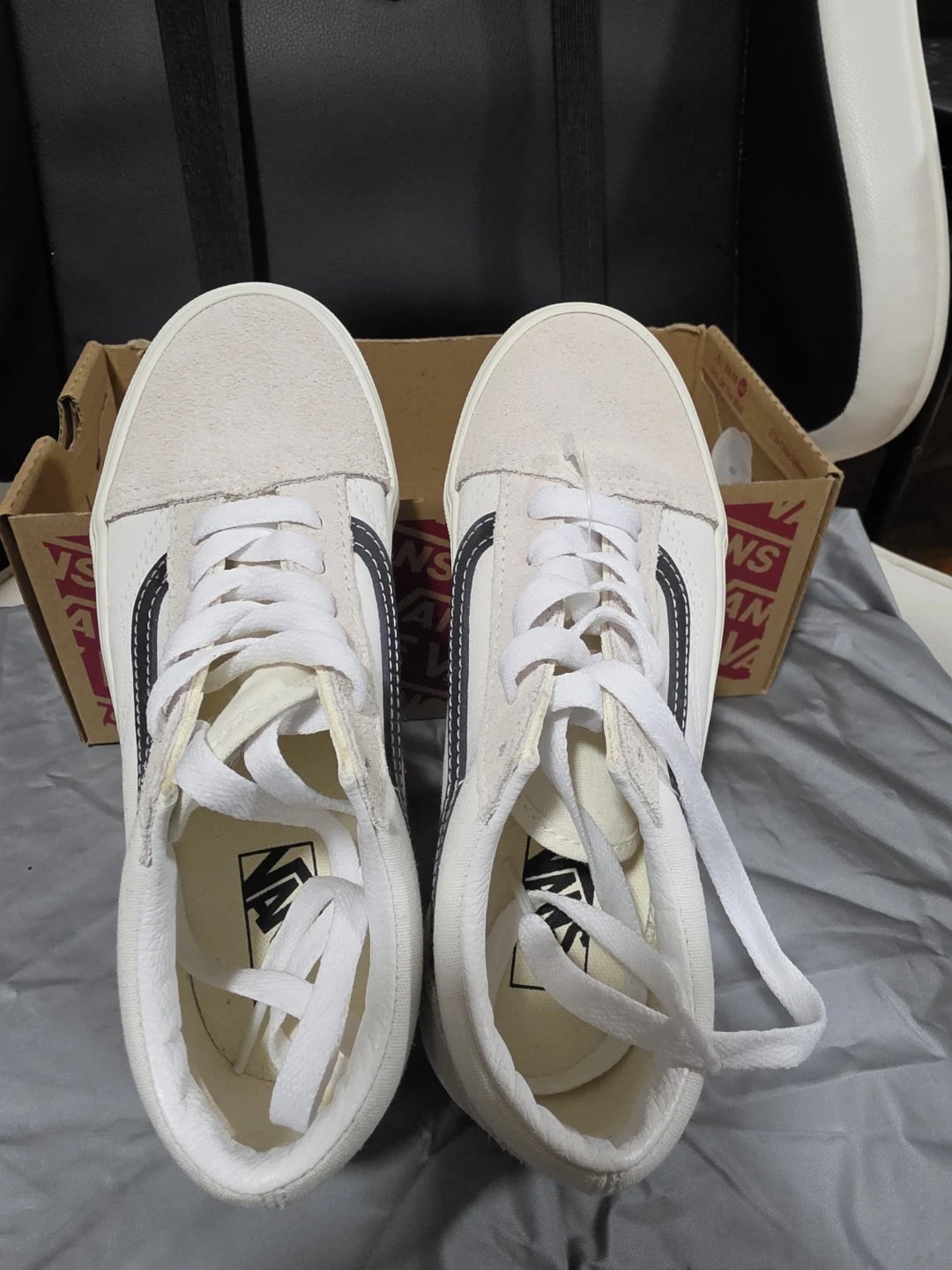 Vans Old Skool White and Grey Sneakers - photo 5