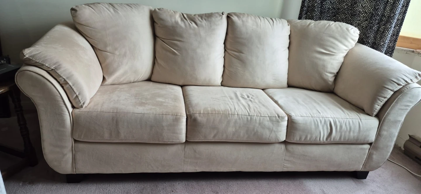Beige Three-Seater Sofa