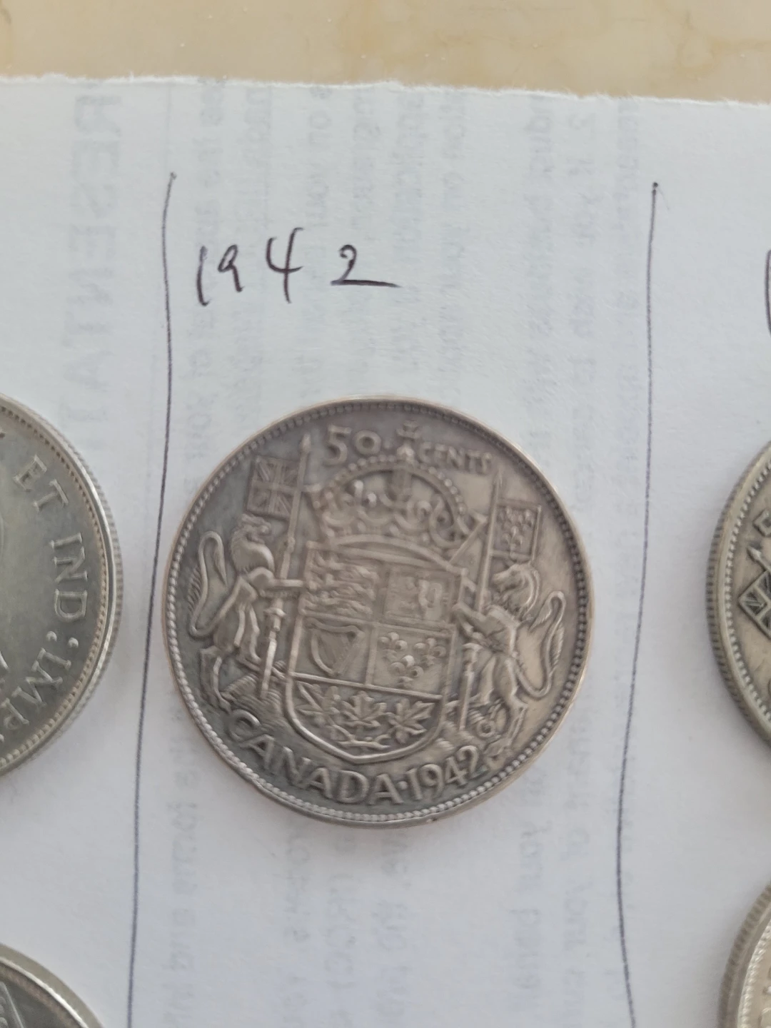 Canada 50 Cent Coin - 1942