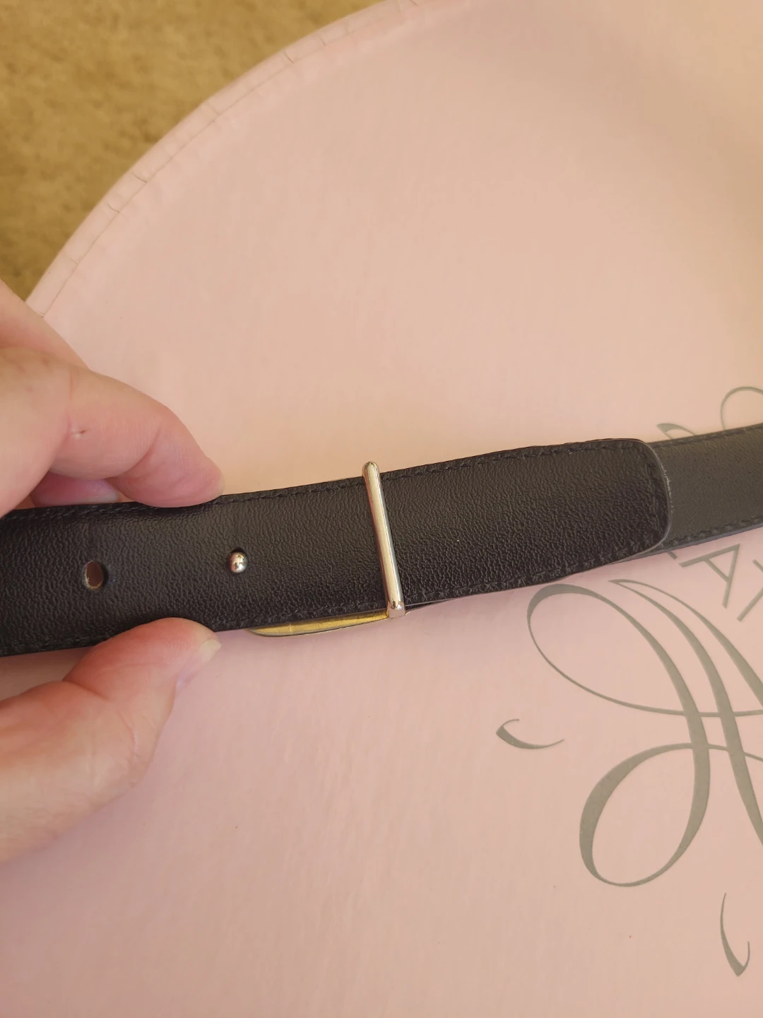 Vtg. Christian Dior Black Textured Leather Belt - photo 5