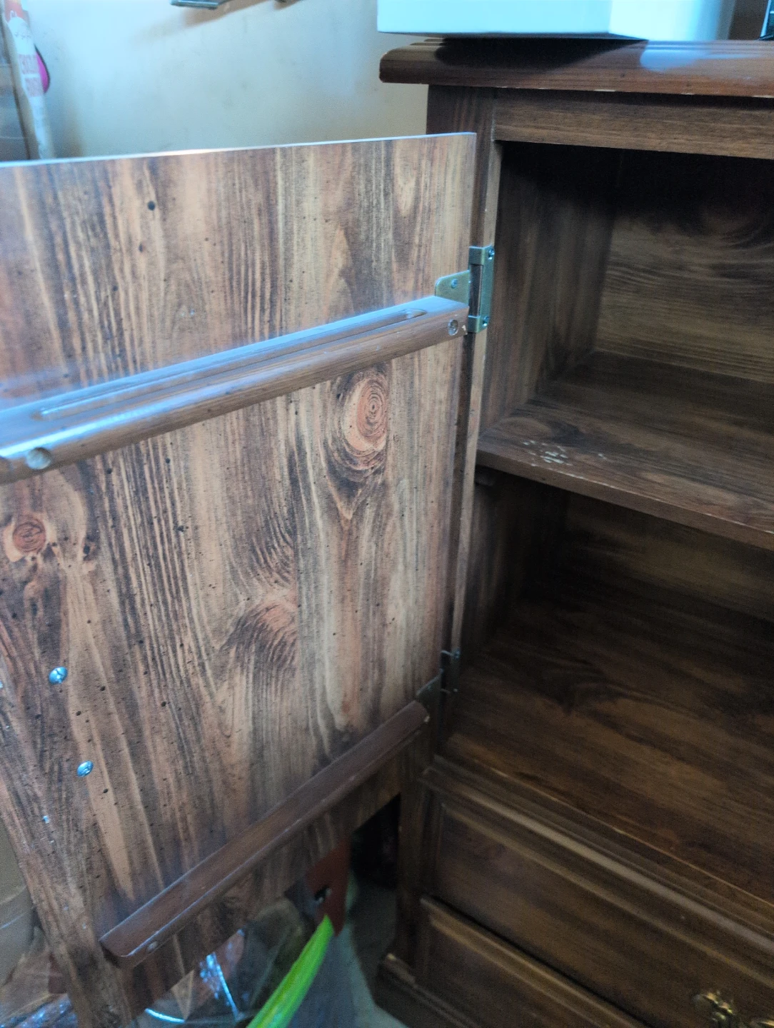 Vintage Wood Armoire with Drawers - photo 5