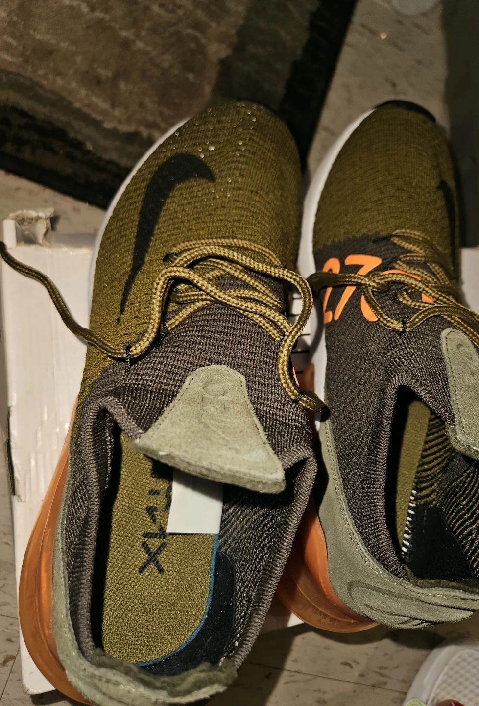 Nike Air Max 270 Sneakers Olive and Orange - photo 4