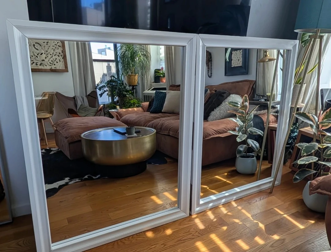 Large white framed MIRRORS