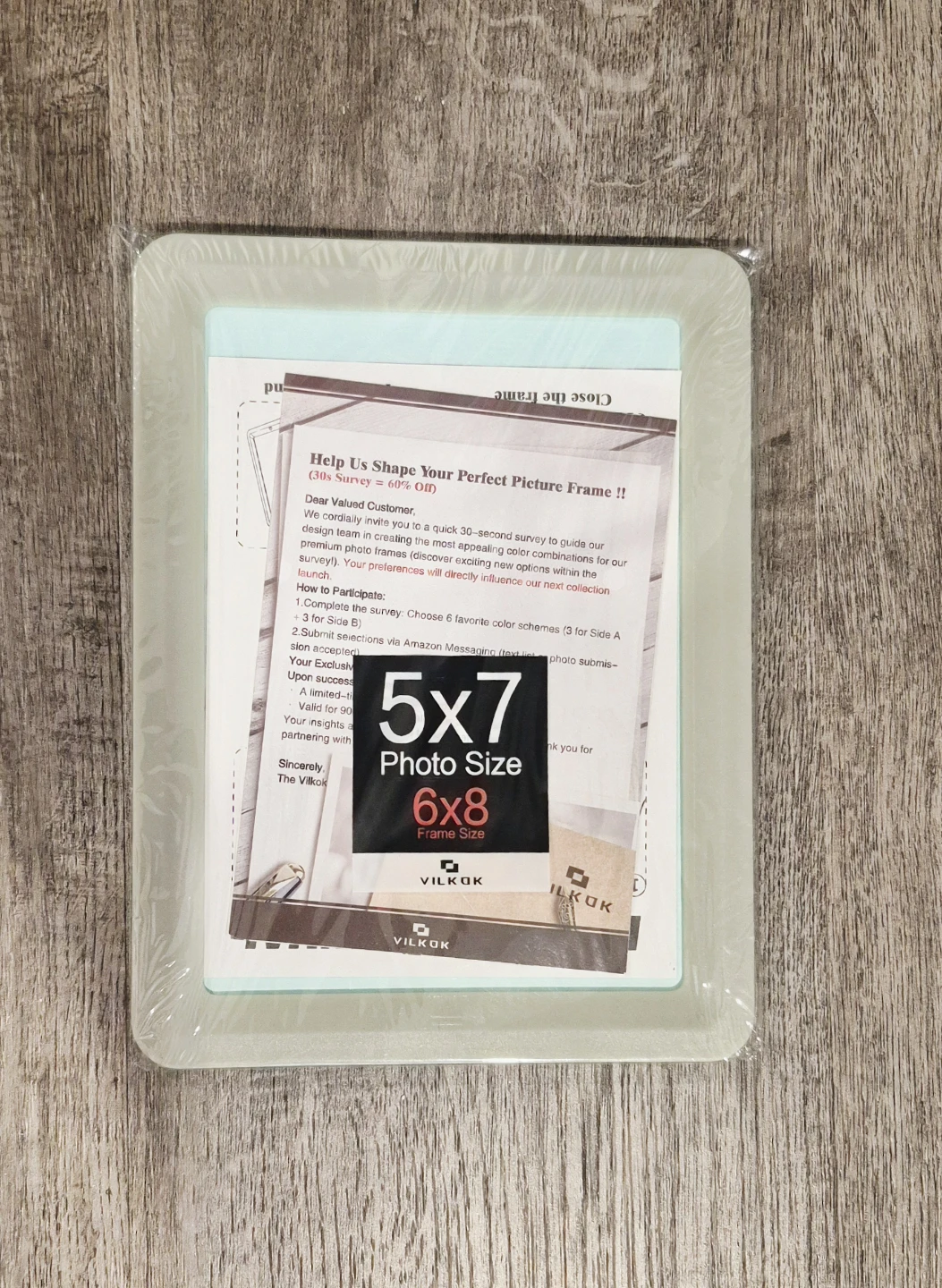 Set of 2 Light Grey ABS Photo Frame  5"×7" - photo 3